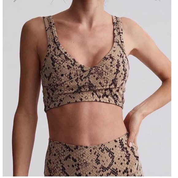 Varley Sport Bra Size XS Kellam Mojave Snake Padded Brown NWOT $54 - Picture 10 of 12